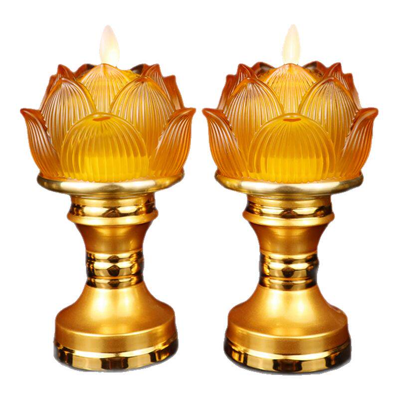 LED莲花灯电子蜡烛供佛灯长明灯
