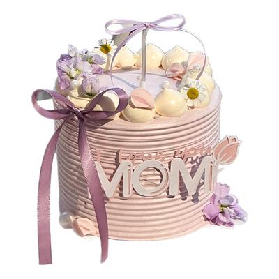 我爱妈妈郁金香MOM亚克力蛋糕