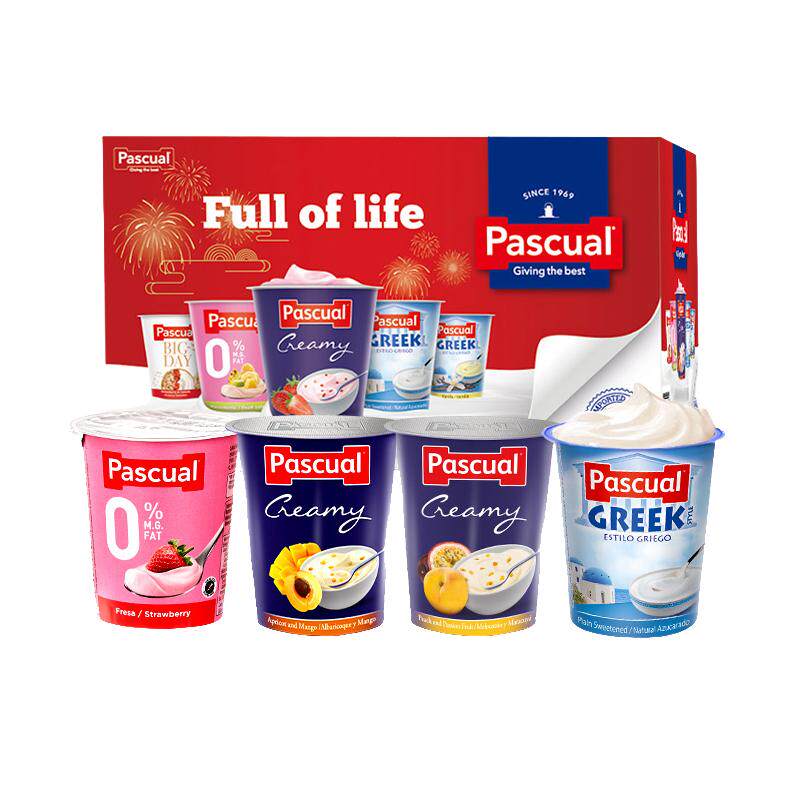 【自营】西班牙进口Pascual/帕斯卡4口味年货礼盒全脂酸奶120g*16