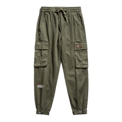 冬季加绒纯棉束脚工装裤男