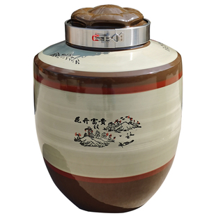加厚陶瓷不锈钢锁盖50斤酒缸100斤罐200斤储装酿存泡白酒坛子家用