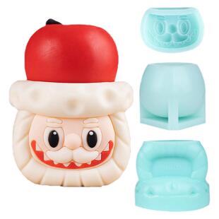 圣诞老人模具硅胶巧克力嘟嘟脸节苹果小鹿壳蛋糕树敲敲乐慕斯磨具