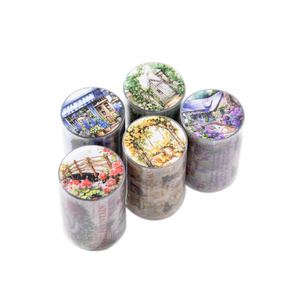 手账pet胶带甜美花园玫瑰薰衣草