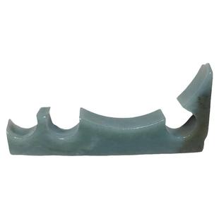 保真天然和田玉笔搁白玉玉石笔架镇纸碧玉青白玉糖料青花笔架摆件