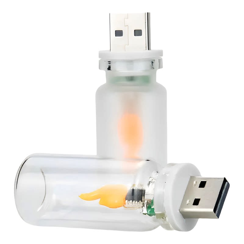 LED仿真火焰氛围灯车载桌面USB火苗特效蜡烛创意小夜灯装饰RX9008