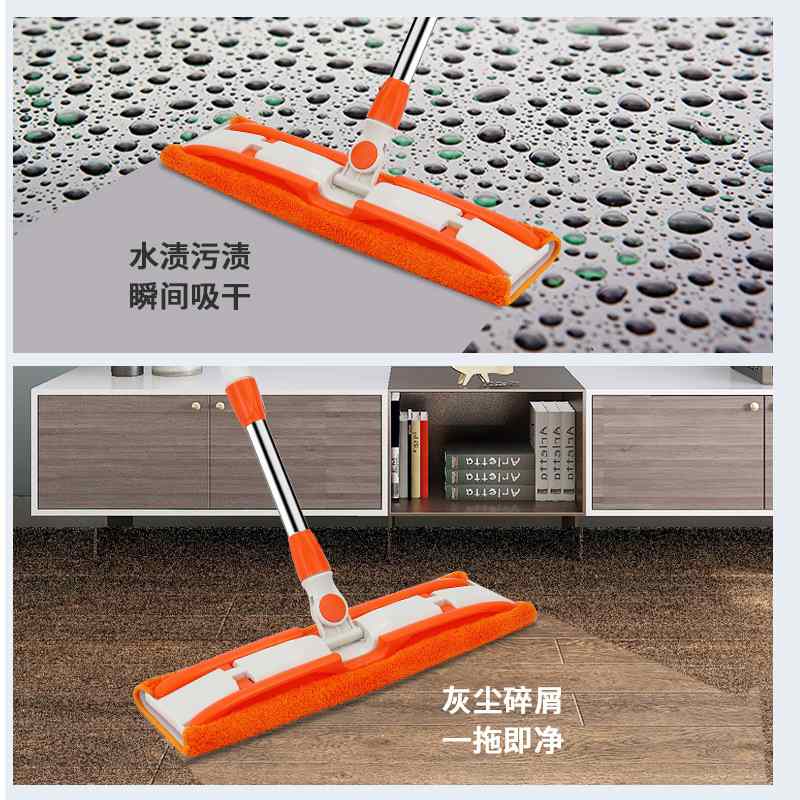 17平板拖把大号懒人拖把毛巾夹布拖布湿两用干木地板把墩布托拖地