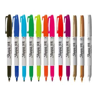 美国锐意sharpie马克笔无尘笔防水进口纹身笔标记笔不掉色油性笔画画30001大头笔工业大学实验室记号笔