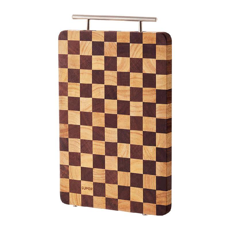 【下拉领补贴】苏泊尔棋盘格菜板抗菌99.9%家用切菜板乌檀实木砧