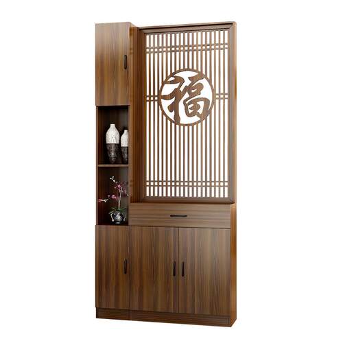 高档实木屏风隔断客厅玄关柜进门遮挡隔断柜入户门鞋柜置物架一体