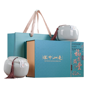 2025新茶鹏翔明前采摘陕西汉中午子仙毫高山雀舌特级绿茶瓷罐礼盒
