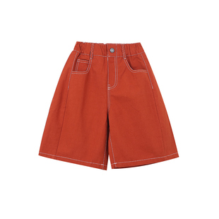 史豌豆童装女童2026夏季新款裤子中大童时髦复古中性风工装中裤