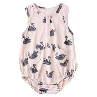 【折扣款】koalabebe婴儿包屁衣夏季纯棉三角爬宝宝衣服萌野动物