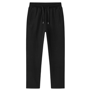 男士纯棉运动裤直筒宽松休闲长裤子春秋季松紧抽绳带拉链大码卫裤