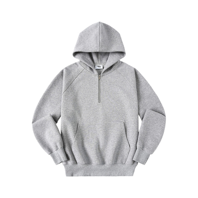 WHOOSIS（不知其名）刺绣半开拉链套头帽衫卫衣连帽休闲风男女潮