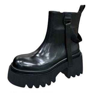 专柜爆款厚底松糕马丁靴女2025秋冬新款瘦瘦鞋增高休百搭烟筒靴