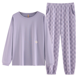 家乐芬睡衣女款春秋季秋款秋天纯棉长袖家居服女士休闲可外穿套装