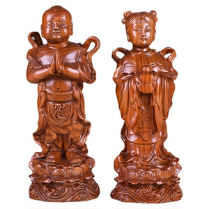 花梨木金童玉女家居工艺礼品