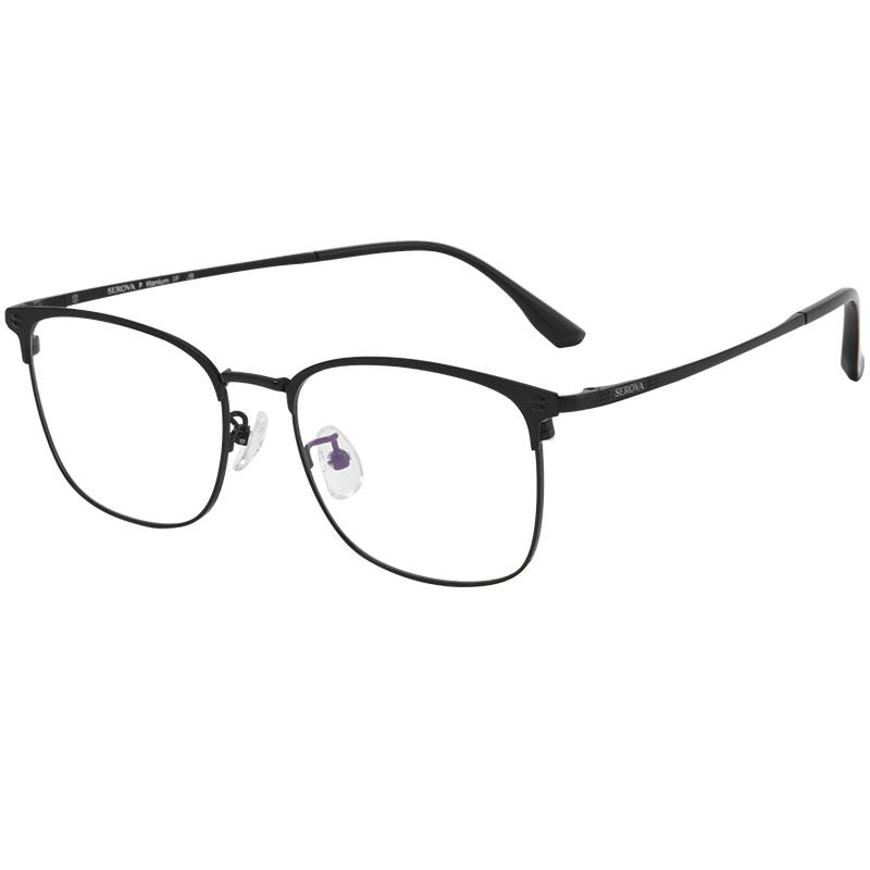 施洛华眼镜大方潮流眉线框绅士儒雅近视眼镜架钛合金框SC209/858