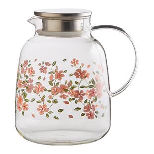 碎花冷水壶耐高温泡茶壶家用凉水玻璃杯大容量凉水壶杯子套装