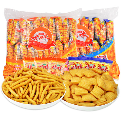 爱尚咪咪虾条蟹味粒80包网红好吃解馋小零食休闲小吃食品大礼包