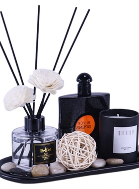 样板间装饰品摆件香薰蜡烛托盘