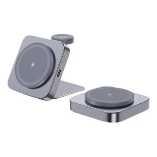 台微电无线充电器磁吸适用苹果手机17/16三合一magsafe支架桌面底座手表二合一便携iphone15Pro全家桶watchS