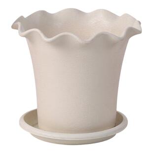 创意荷叶边高筒花盆加厚树脂种植盆家用月季玫瑰虎皮兰墨兰花盆