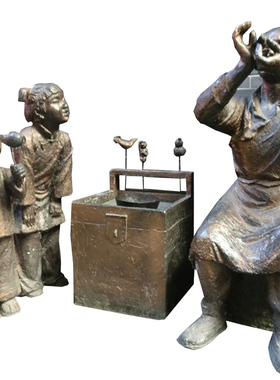 民俗玻璃钢商业街摆放城市雕塑