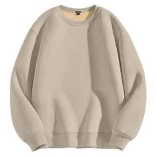 GV真维斯羊羔绒卫衣男秋冬款加绒复古山系外套男士加厚保暖上衣B