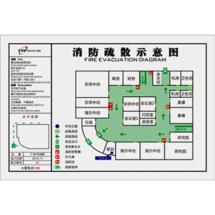 疏散示意图设计亚克力安全应紧急酒店幼儿园工厂火灾演练消防逃生