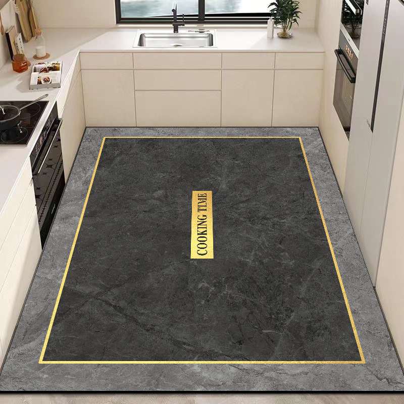 硅藻泥厨房地垫防滑免洗可擦耐脏防水地毯吸水家用门口防油垫脚垫