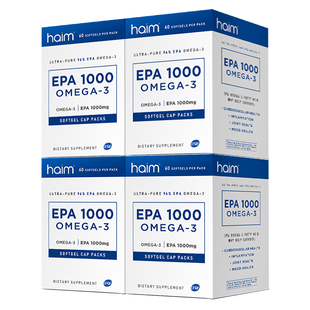 【4盒装】HAIM小纯益高纯度epa鱼油进口99%深海鱼油心脑血管240粒