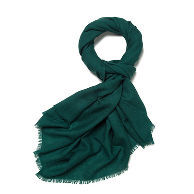 新款100%羊毛围巾墨绿色女四季
