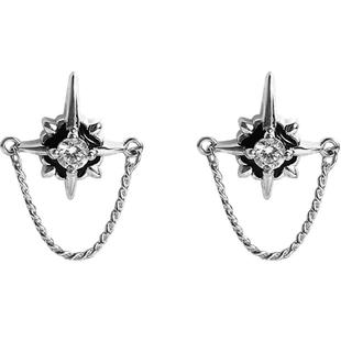 美式星星耳钉男士新款2025爆款高级感耳环小众独特耳链男潮流耳饰