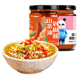 饭扫光剁椒酱+蒜蓉辣椒酱下饭菜酱菜拌面酱四川调料速食懒人早餐