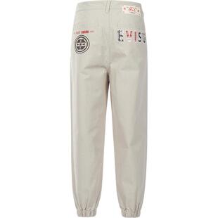 EVISU 男士标志家花刺绣潮流时尚百搭运动宽松束腿休闲束脚裤子男
