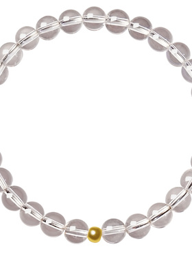 宫里上新纯天然足金珠白水晶手链