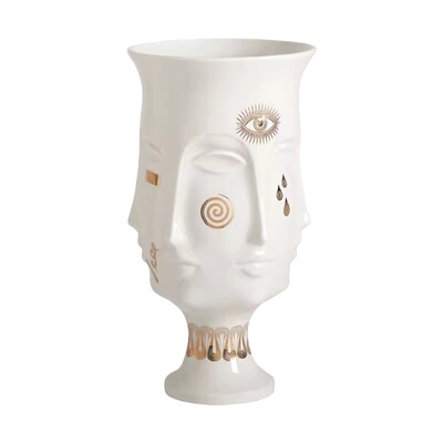美国Jonathan Adler DORA MAAR女性脸陶瓷器花瓶艺术摆件家居花器