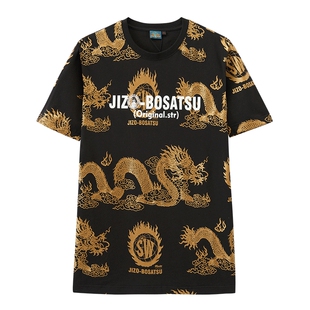 ONIARAI/鬼洗24春夏新品地藏小王五龙(金）满印短袖男T恤 J850174