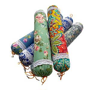 艾盛堂工艺品老粗布颈椎单人睡觉专用护颈小枕头圆柱荞麦壳颈枕硬枕助睡眠