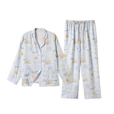 月子服春夏竹棉纱布睡衣