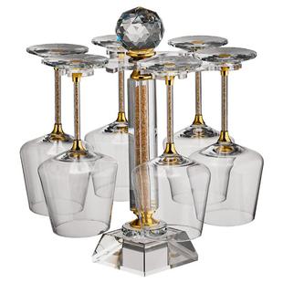 高档红酒杯家用奢华高档水晶勃艮第高脚杯葡萄酒杯套装描金醒酒器