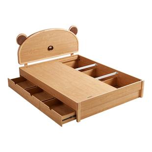 林氏儿童床带抽屉储物男童女童高箱床北欧风卧室男孩女孩林氏木业