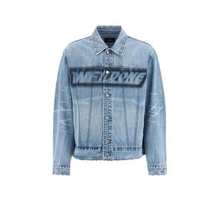 【自营】we 11 done男款胸口字母徽标印花浅蓝色棉质牛仔外套