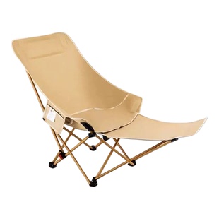 折叠椅露营折叠午休床四档椅子带脚托便携式调节午休户外可调节椅