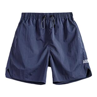 马登工装美式复古ARMY训练运动短裤薄款字母刺绣直筒四分裤男夏季