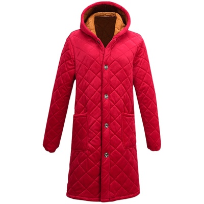 冬加绒加厚女棉服冬季外套保暖妈妈装宽松大码棉袄罩衣中老年女装