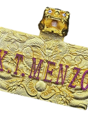 Mr.Blingggggg欧美嘻哈珠宝 私人定制泸州金龙寺莫桑字母龙牌吊坠