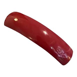 红色醋酸一字弹簧横夹高级感2024新款高端后脑勺发夹外出百搭发饰