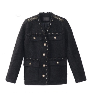 2024冬新款韩国中长款韩版原宿格子森系毛呢外套赫本妮子大衣